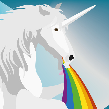 Illustration puking Unicorn for the creative use in graphic designの写真素材