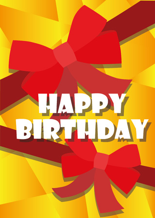 Playful Illustration Birthday Card Bow for the creative use in graphic designのイラスト素材