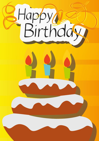 Playful Illustration Birthday Card cake for the creative use in graphic designのイラスト素材