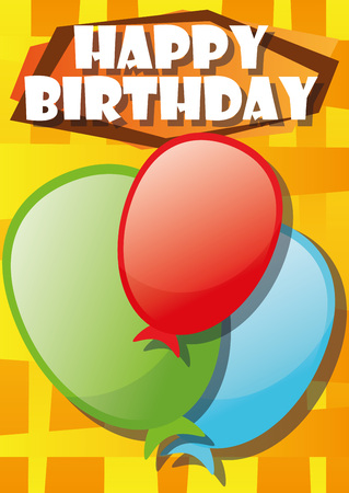 Playful Illustration Birthday Card Balloons for the creative use in graphic designのイラスト素材
