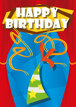Playful Illustration Birthday Card party hat for the creative use in graphic designのイラスト素材