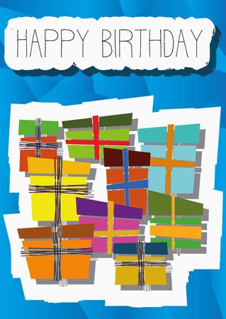 Playful Illustration Birthday Card gift for the creative use in graphic designのイラスト素材