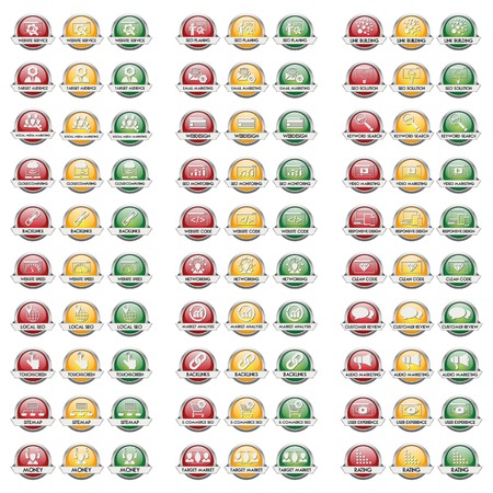 Modern button set vector SEO SEM for the creative use in graphic designのイラスト素材