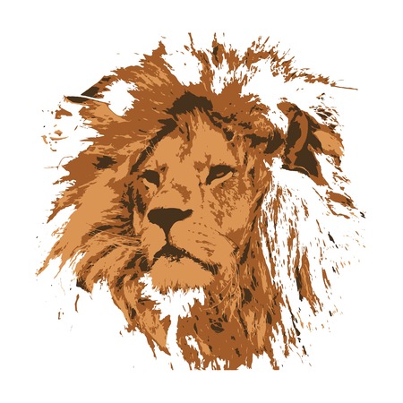 Creative drawing lion. Art inspires people. This drawing of a lion is a great design for the graphic design. Artistically inspired the illustration.のイラスト素材