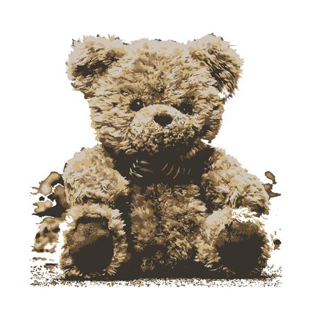 Creative drawing cuddly. Art inspires people. This drawing of a teddy is a great design for the graphic design. Artistically inspired the illustration.のイラスト素材