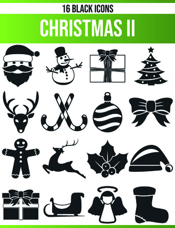 Black pictograms / icons on Christmas. This icon set is perfect for creative people and designers who need the Christmas theme in their graphic designs.のイラスト素材