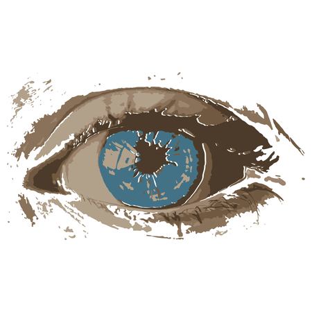 Creative drawing eye. Art inspires people. This drawing of an eye is a great design for the graphic design. Artistically inspired the illustration.のイラスト素材