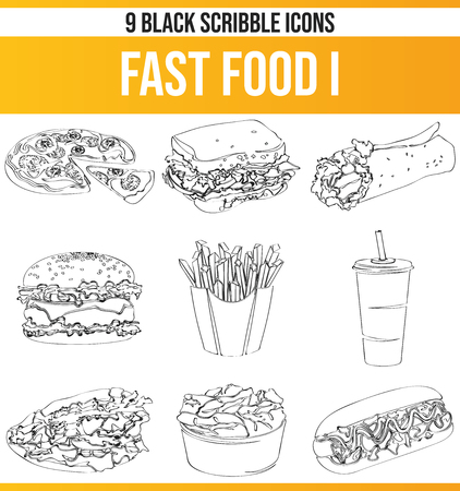 Black pictograms / icons on fast food. This icon set is perfect for creative people and designers who need the theme of fast food in their graphic designs.
のイラスト素材