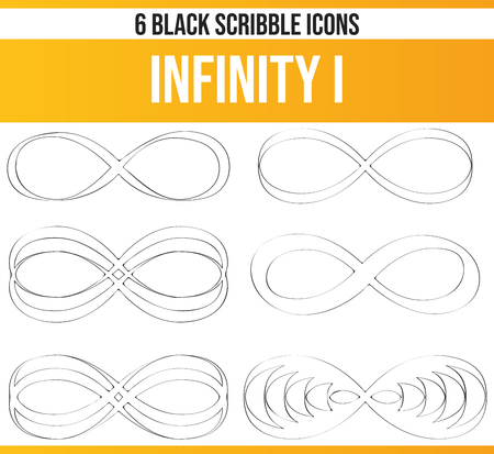 Black pictograms / icons on infinite. This icon set is perfect for creative people and designers who need the theme of infinity in their graphic designs.のイラスト素材