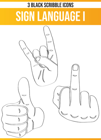 Black pictograms / icons on sign language. This icon set is perfect for creative people and designers who need the theme of hands in their graphic designs.のイラスト素材