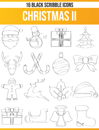 Black pictograms / icons on Christmas. This icon set is perfect for creative people and designers who need the Christmas theme in their graphic designs.のイラスト素材