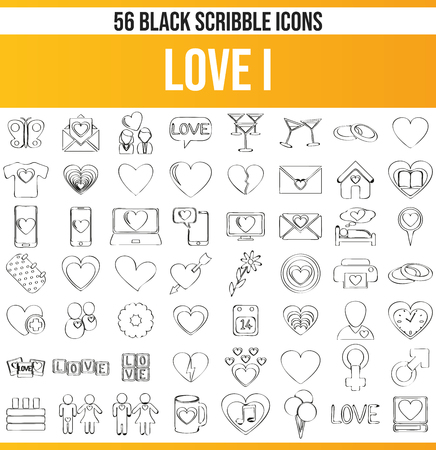 Black pictograms / icons on love. This icon set is perfect for creative people and designers who need the issue of heart in their graphic designs.のイラスト素材