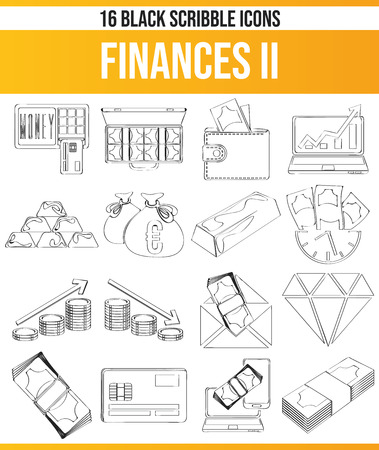 Black pictograms / icons on finances. This icon set is perfect for creative people and designers who need the topic of finance in their graphic designs.のイラスト素材