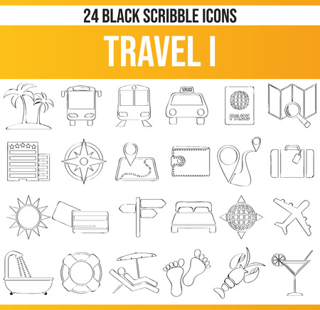 Black pictograms / icons on holiday. This icon set is perfect for creative people and designers who need the theme of traveling in their graphic designs.のイラスト素材