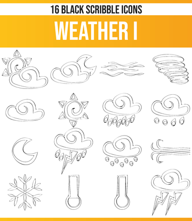Black pictograms / icons on weather. This icon set is perfect for creative people and designers who need the weather theme in their graphic designs.のイラスト素材
