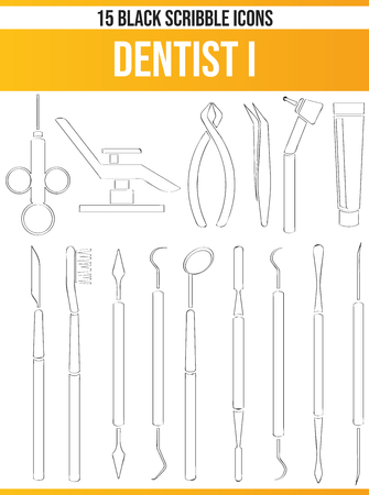 Black pictograms / icons on dentist. This icon set is perfect for creative people and designers who need the subject dentist in their graphic designs.のイラスト素材