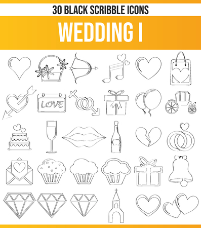 Black pictograms / icons on wedding. This icon set is perfect for creative people and designers who need the theme of love in their graphic designs.のイラスト素材