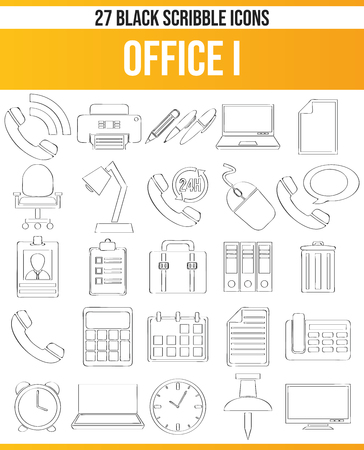 Black pictograms / icons for Office. This icon set is perfect for creative people and designers who need the theme work in their graphic designs.のイラスト素材