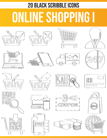 Black pictograms / icons about online shop. This icon set is perfect for creative people and designers who need the theme of shopping in their graphic designs.のイラスト素材