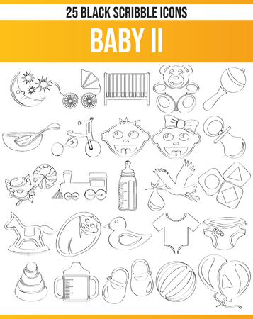 Black pictograms / icons about baby. This icon set is perfect for creative people and designers who need the theme baby in her graphic design.のイラスト素材