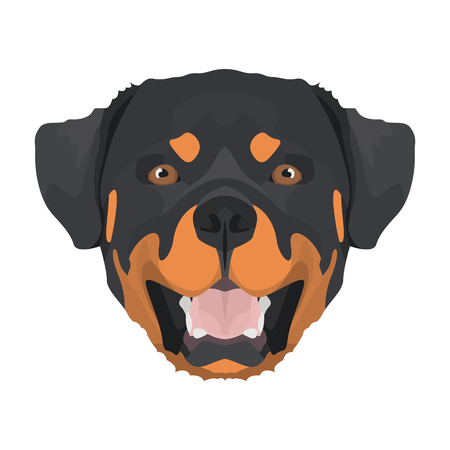 Illustration Rottweiler | For all dog owners. What you love about his dog? Puppy dog ââeyes, wagging tail, smiling, barking. The Rottweiler is a man's best friend.のイラスト素材
