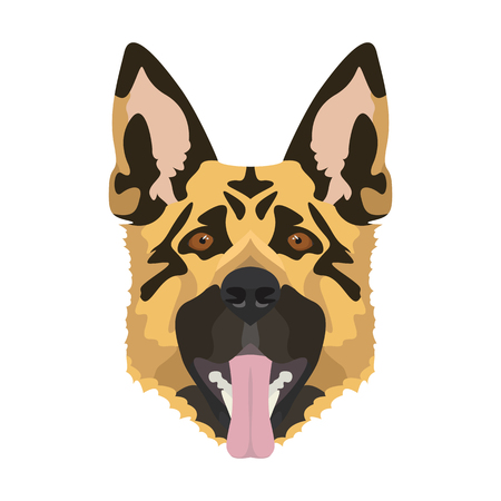 Illustration Shepherd | For all dog owners. What you love about his dog? Puppy dog ââeyes, wagging tail, smiling, barking. The shepherd dog is man's best friend.のイラスト素材