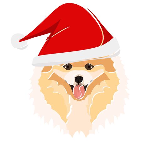 Chow Chow with Santa Hat - This cheerful dog is properly contemplative through his Santa hat. A Christmas motive for dog owners.
のイラスト素材