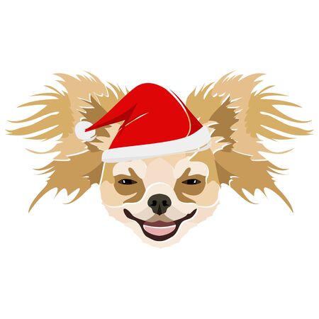 Chihuahua with Santa hat - This cheerful dog is properly contemplative through his Santa hat. A Christmas motive for dog owners.
のイラスト素材