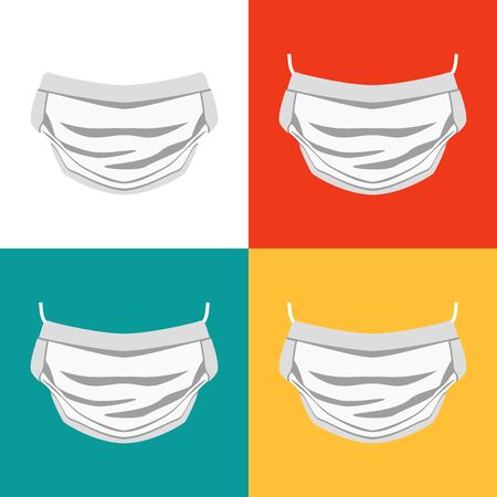 A graphic of a respirator used on construction sites or in hospitals. The mask keeps out all viruses, bacteria and pollutants.のイラスト素材