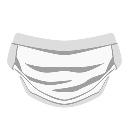 A graphic of a respirator used on construction sites or in hospitals. The mask keeps out all viruses, bacteria and pollutants.のイラスト素材