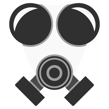 A graphic of a respirator used on construction sites or in hospitals. The mask keeps out all viruses, bacteria and pollutants.のイラスト素材
