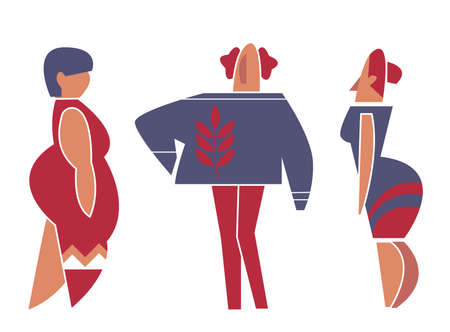 Cartoon people vector. Sale and shopping illustration set for your design flat clipart cuteのイラスト素材