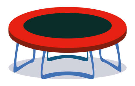 Isolated illustration of play equipment - trampoline. Vector clipart with red and black object funのイラスト素材