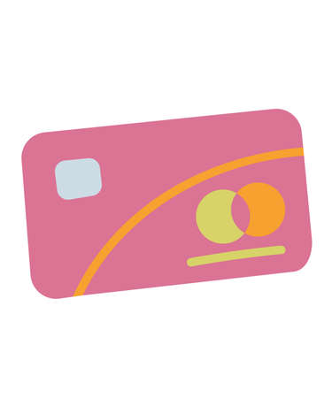 Vector Credit Card Icon. Isolated on white background. Trending style and color clipart pinkのイラスト素材