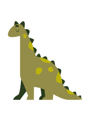 Cute cartoon dinosaur vector. Flat illustration. Trending style and color. Logo clip artのイラスト素材