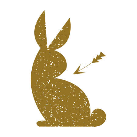 Golden rabbit. Mystic Logo Design. Vector illustration Clipartのイラスト素材