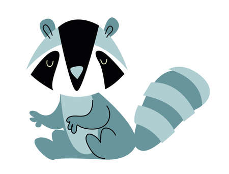 Raccoon color flat icon. Logo design. Vector illustration. flat babyのイラスト素材