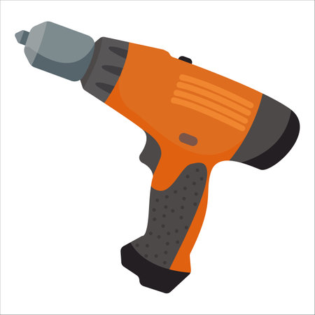 The tool of the working joiner and repairman is an orange screwdriver. The device for twisting. Vector illustration in flat style.のイラスト素材
