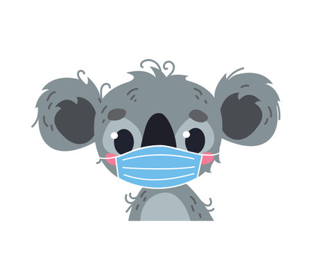 The magnifier is aimed at the hand with viruses and coronavirus. Bacteria on a dirty palm close-up. Vector illustration in cartoon children s style. Isolated funny clipart on a white background.のイラスト素材