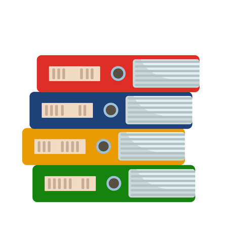 File folders icon flat isolated on whiteのイラスト素材