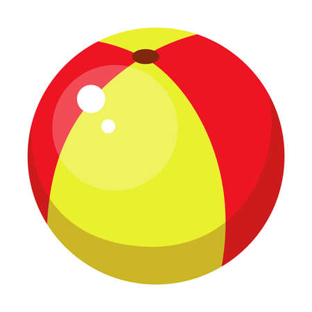 Yellow-red children s ball. Vector illustration in cartoon style.のイラスト素材