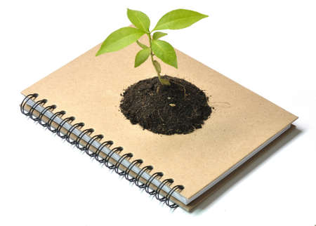 Concept picture of recycle notebook for save environmentの写真素材