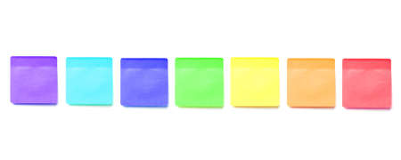 Colorful memo stick on white backgroundの写真素材