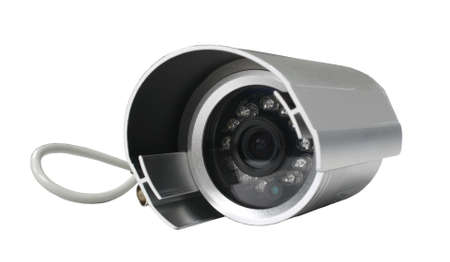 Security camera on white background