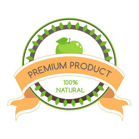 Vector illustration of Natural Organic Ingredients stamp icon isolated on white background.の写真素材