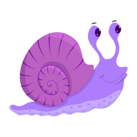 Hand drawn snail. Natural colors. Collection of vector hand drawn elements. Illustrationの写真素材