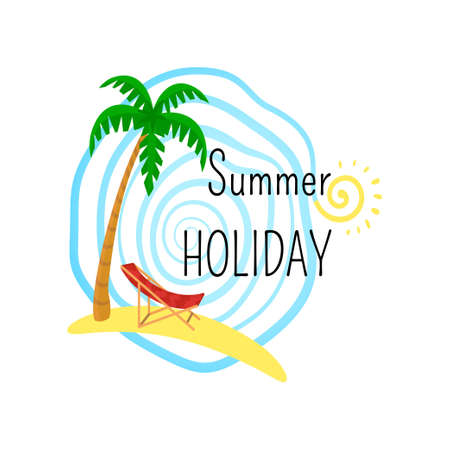 Vector illustrations for summer holiday, travel agency, sea and sun, beach vacation and partyのイラスト素材