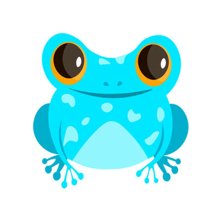 Cute cartoon frog isolated on white backgroundのイラスト素材