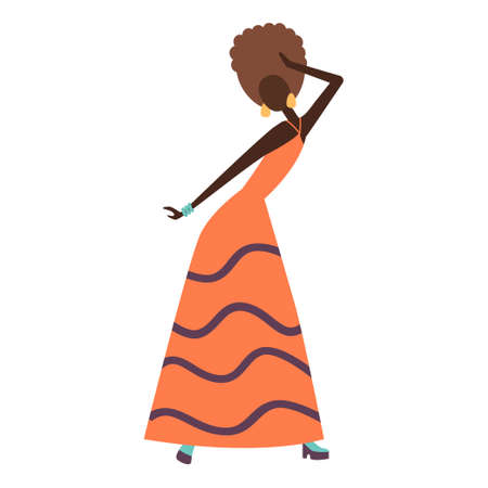 Happy girl dancing and having fun at a party.のイラスト素材