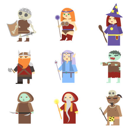 Fantasy RPG Game Heroes. Fantasy magic wars.のイラスト素材